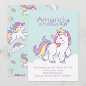 Schattigee Magische Eenhoorn Pastel MEISJE Dieren  Kaart (Voorkant / Achterkant)
