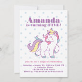 Schattigee magische eenhoorn polka dot aangepaste kaart (Voorkant)