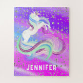 Schattigee magische eenhoorn puzzel legpuzzel (Verticaal)