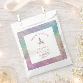 Schattigee magische eenhoorn verjaardag Bedankt vo Bedankzakje