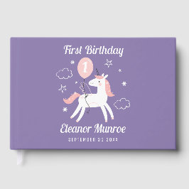 Schattigee magische eenhoorn verjaardagsfeestje ga gastenboek