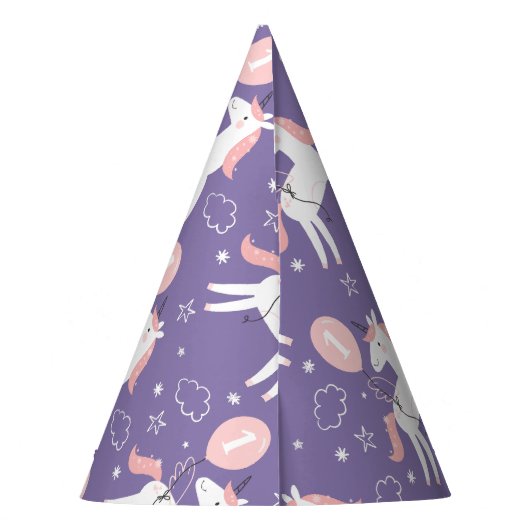 Schattigee magische eenhoorn verjaardagsfeestje Pe Feesthoedjes (Achterkant)