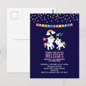 Schattigee magische eenhoorns regenboog verjaardag briefkaart (Voorkant / Achterkant)