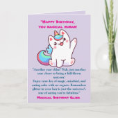 Schattigee Magische Funny Unicorn Kids Verjaardags Kaart (Voorkant)