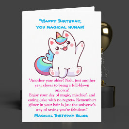 Schattigee Magische Funny Unicorn Kids Verjaardags Kaart