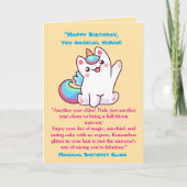 Schattigee Magische Funny Unicorn Kids Verjaardags Kaart (Voorkant)