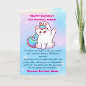 Schattigee Magische Grappige Kat Eenhoorn Verjaard Kaart (Voorkant)