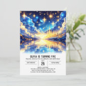 Schattigee magische hemelse digitale verjaardag kaart (Staand voorkant)