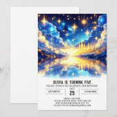 Schattigee magische hemelse digitale verjaardag kaart (Voorkant / Achterkant)