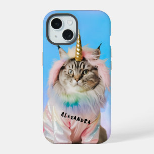 Schattigee magische kat in pyjama iPhone 15 case