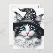Schattigee magische kat in tovenaar Pet kleur spla Briefkaart (Voorkant / Achterkant)