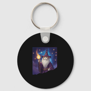 Schattigee magische kattentovenaar Purrfect Wizard Sleutelhanger