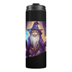 Schattigee magische kattentovenaar Purrfect Wizard Thermosbeker