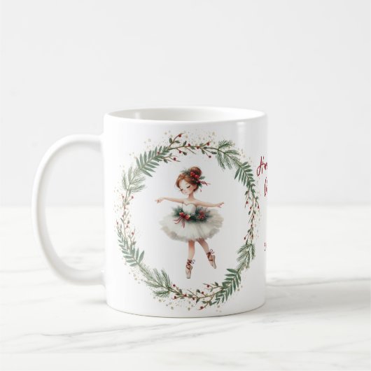 Schattigee magische kerstballerina koffiemok (Links)