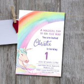 Schattigee magische moderne eenhoorn regenboog 1e  kaart