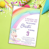 Schattigee magische moderne eenhoorn regenboog 3e  kaart