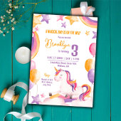 Schattigee magische moderne eenhoorn regenboog 3e  kaart