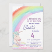 Schattigee magische moderne eenhoorn regenboog 4e  kaart (Voorkant)