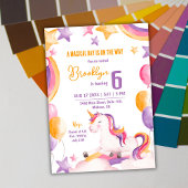 Schattigee magische moderne eenhoorn regenboog 6e kaart