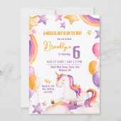 Schattigee magische moderne eenhoorn regenboog 6e kaart (Voorkant)