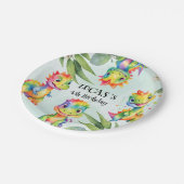 Schattigee magische regenboog dinosaurus Happy Bir Papieren Bordje (Gekanteld)