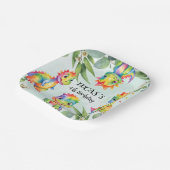 Schattigee magische regenboog dinosaurus Happy Bir Papieren Bordje (Gebogen)