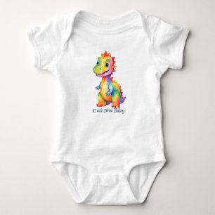 Schattigee magische regenboog dinosaurus Happy Bir Romper