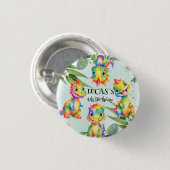 Schattigee magische regenboog dinosaurus Happy Bir Ronde Button 3,2 Cm (Voorkant /achterkant)