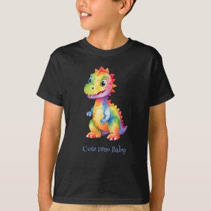 Schattigee magische regenboog dinosaurus Happy Bir T-shirt