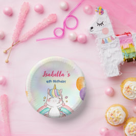 Schattigee magische regenboog eenhoorn Happy Birth Papieren Kommen