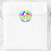 Schattigee magische regenboogpaddenstoel ronde sticker (Tas)