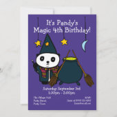 Schattigee magische tovenaar Panda verjaardagsfees Kaart (Voorkant)