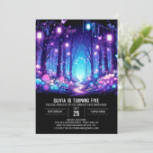 Schattigee magische Woodland digitale verjaardag Kaart (Staand voorkant)