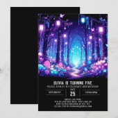 Schattigee magische Woodland digitale verjaardag Kaart (Voorkant / Achterkant)