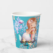 Schattigee Magische Zeemeermin vis koraal zee Verj Papieren Bekers (Voorkant)