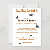 Schattigee magneet Nodig Black & Oranje Halloween  Magnetische Uitnodiging (Voorkant)