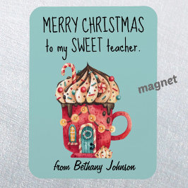 Schattigee magneet voor lieve leerkracht vrolijk k