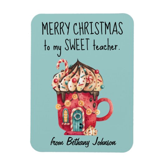 Schattigee magneet voor lieve leerkracht vrolijk k (Verticaal)