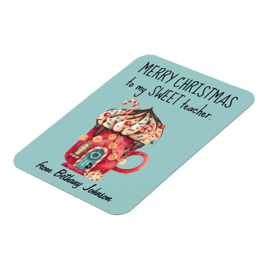 Schattigee magneet voor lieve leerkracht vrolijk k (Linkerzijde)