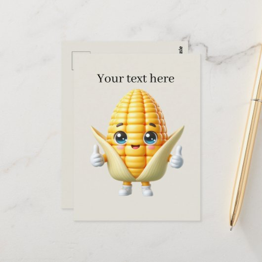 Schattigee maïsliefhebbers tekst toevoegen briefkaart (Voorkant / Achterkant in situ)