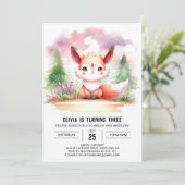 Schattigee Majestic Fox Verjaardag digitaal Kaart (Staand voorkant)