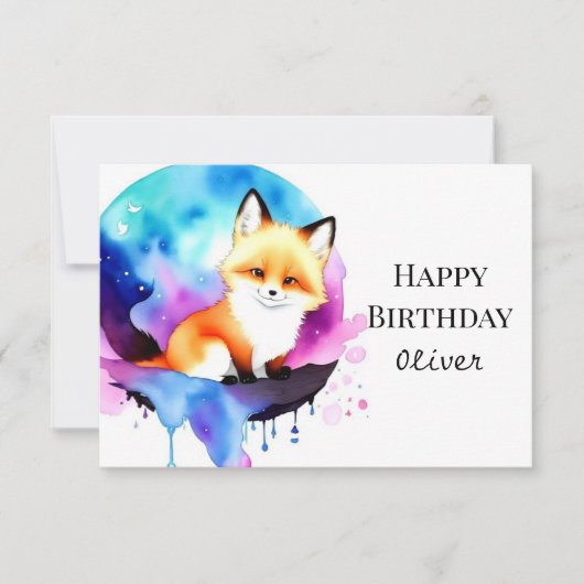 Schattigee Majestic Fox Verjaardag Kaart (Voorkant)
