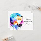 Schattigee Majestic Fox Verjaardag Kaart (Voorkant / Achterkant in situ)