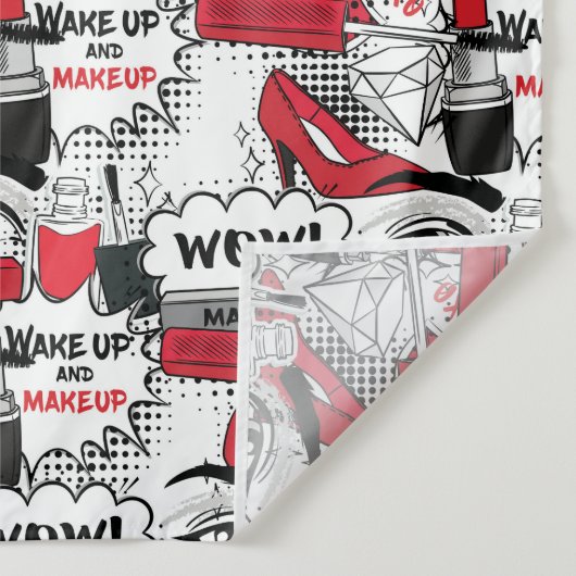 Schattigee make-up meisje kawaii beauty en glam Mo Wandkleed (Detail)