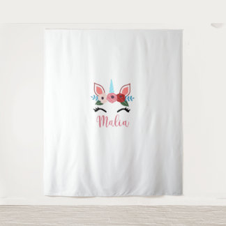 Schattigee Malia Magical Floral Eenhoorn voor Meis Wandkleed