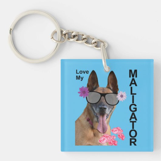 Schattigee malinois sleutelhanger (voorkant)