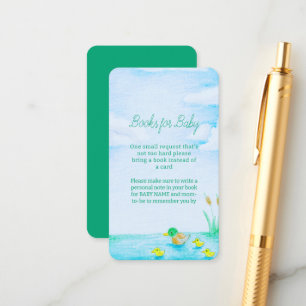 Schattigee Mallard Duck Baby shower Boek Aanvraag Informatiekaartje