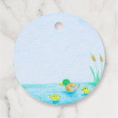 Schattigee Mallard Duck Baby shower Dank u Bedankjes Labels (Achterkant)