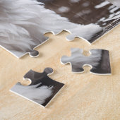 Schattigee Maltese Dog Puppy Herfst Rain Custom Na Legpuzzel (Zijkant)