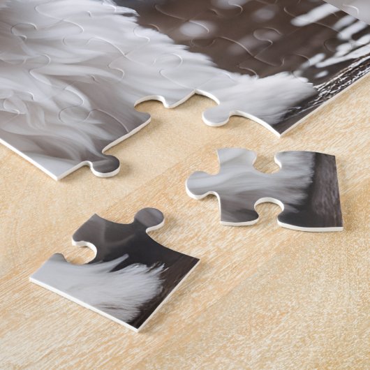 Schattigee Maltese Dog Puppy Herfst Rain Custom Na Legpuzzel (Zijkant)